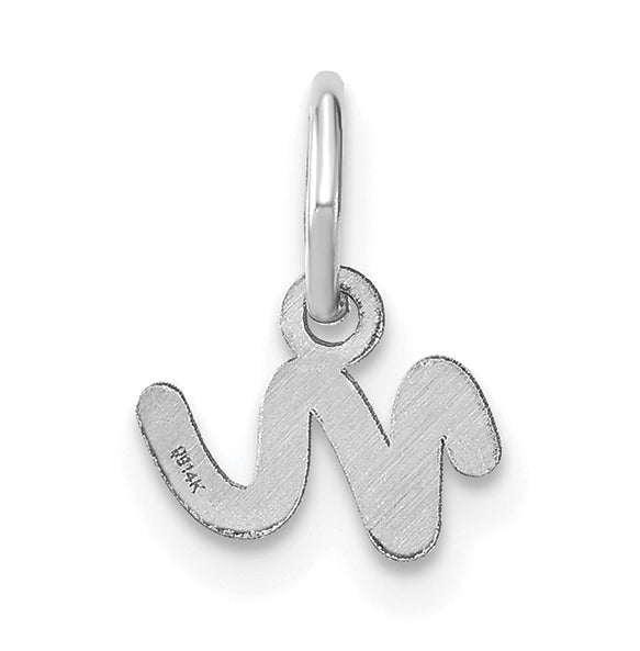 Sterling Silver Rhodium plated Lower case N Initial Charm
