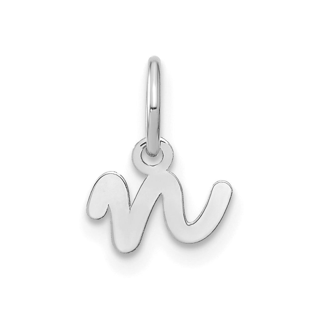 14K White Gold Lower case Letter N Initial Charm