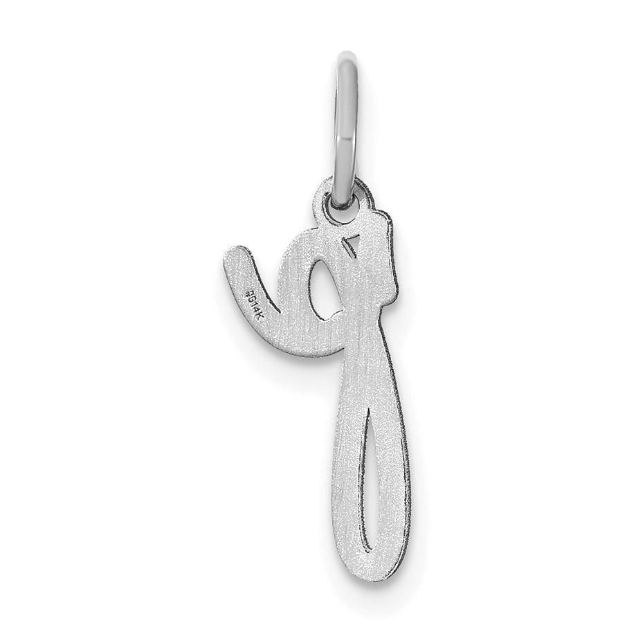 14K White Gold Lower case Letter P Initial Charm