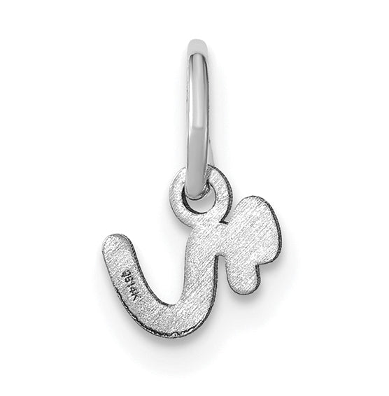 14K White Gold Lower case Letter R Initial Charm