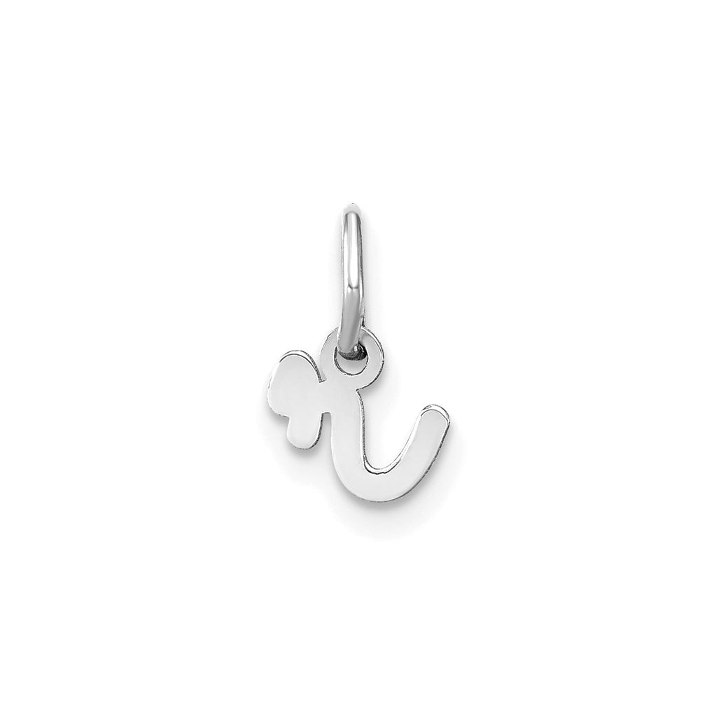 14K White Gold Lower case Letter R Initial Charm