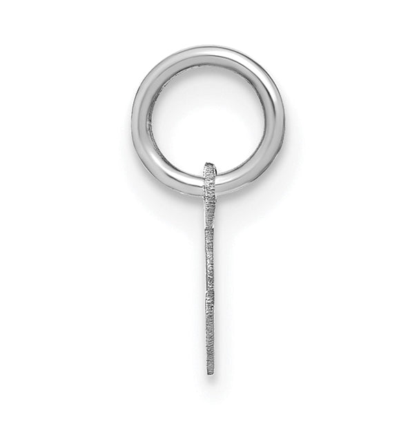 14K White Gold Lower case Letter S Initial Charm