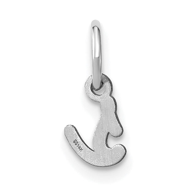 14K White Gold Lower case Letter S Initial Charm
