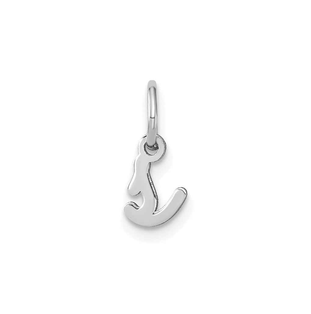 14K White Gold Lower case Letter S Initial Charm
