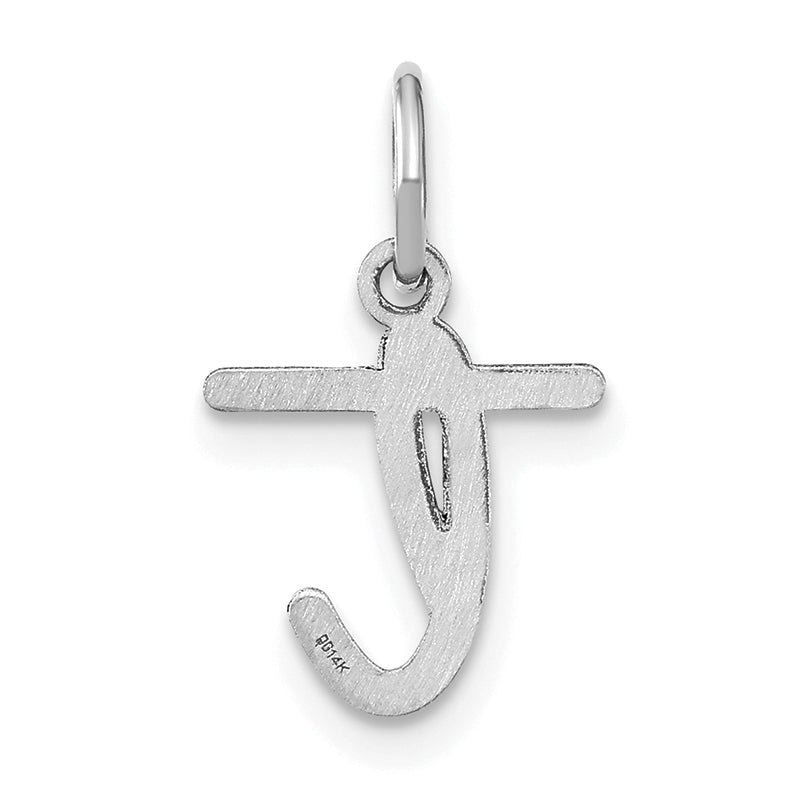 14K White Gold Lower case Letter T Initial Charm