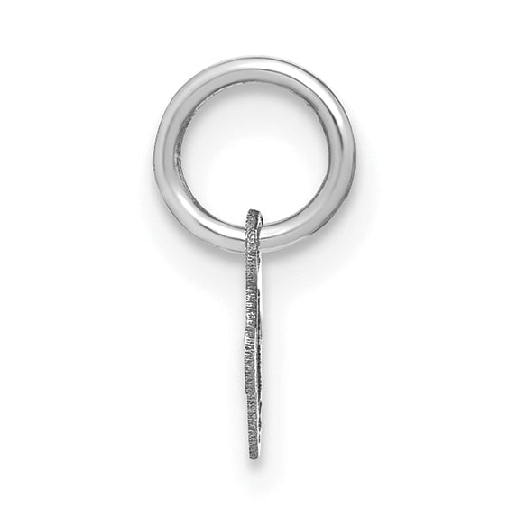 14K White Gold Lower case Letter V Initial Charm