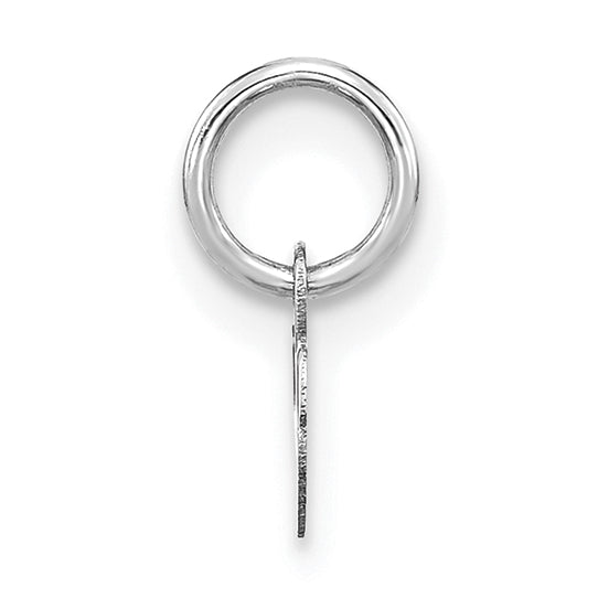 14K White Gold Lower case Letter W Initial Charm