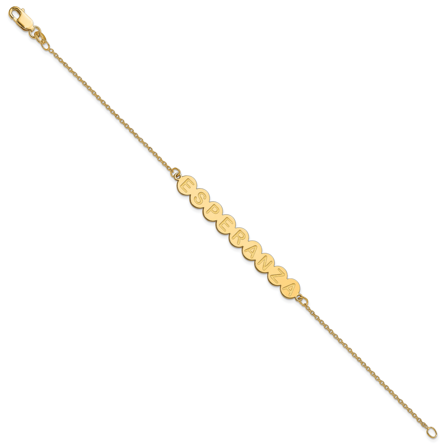 Sterling Silver Gold plated 9 Letter Bubble Bracelet