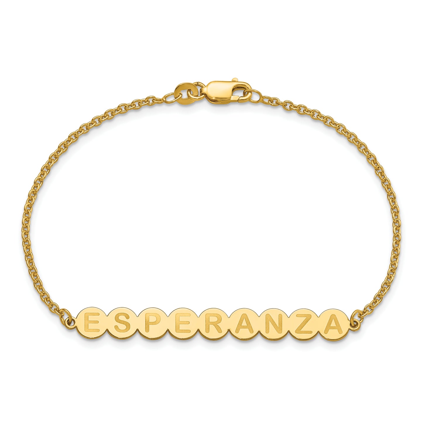 Sterling Silver Gold plated 9 Letter Bubble Bracelet