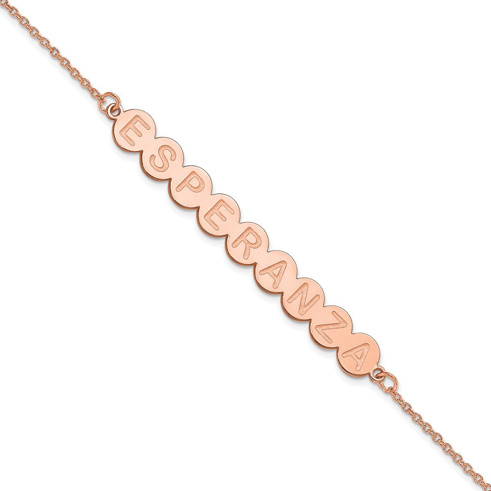 Sterling Silver Rose Gold plated 9 Letter Bubble Bracelet