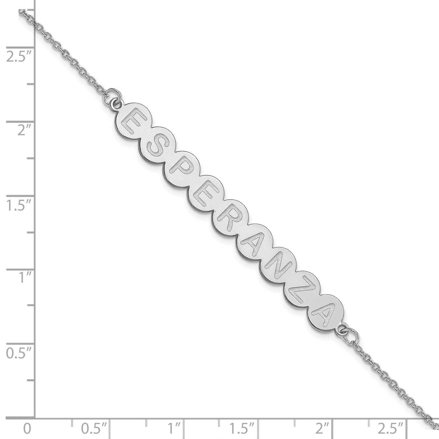 14K White Gold 9 Letter Bubble Bracelet