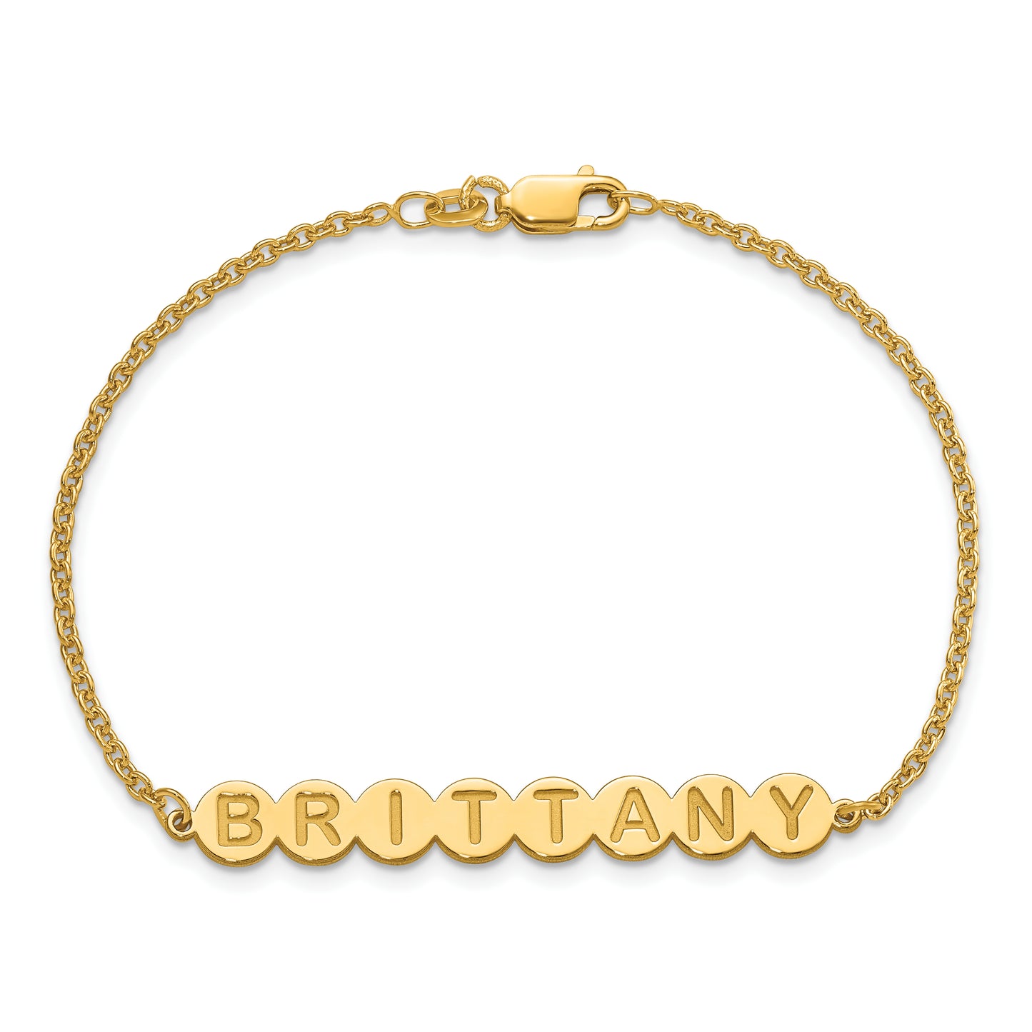 Sterling Silver Gold plated 8 Letter Bubble Bracelet