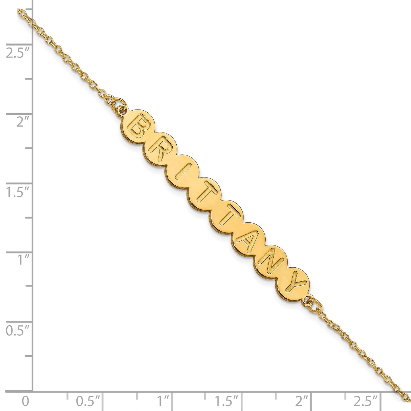 Sterling Silver Gold plated 8 Letter Bubble Bracelet