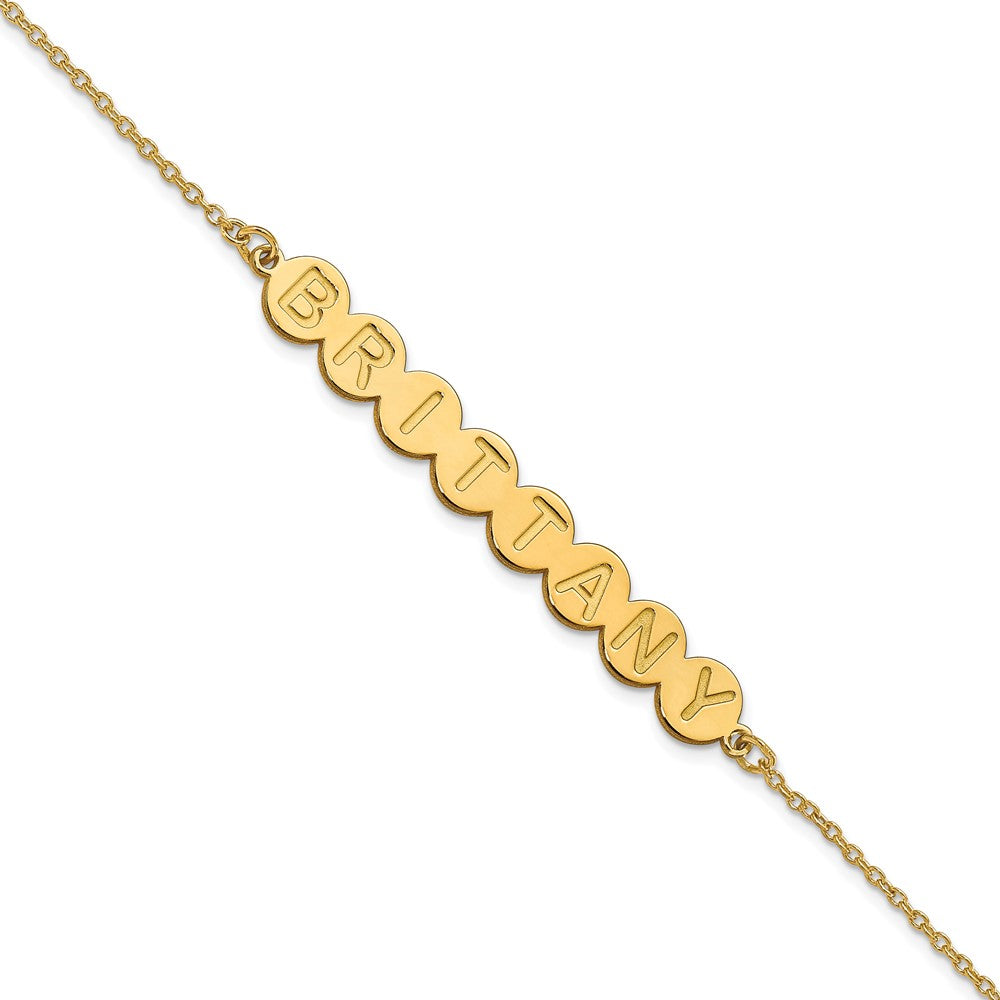 Sterling Silver Gold plated 8 Letter Bubble Bracelet