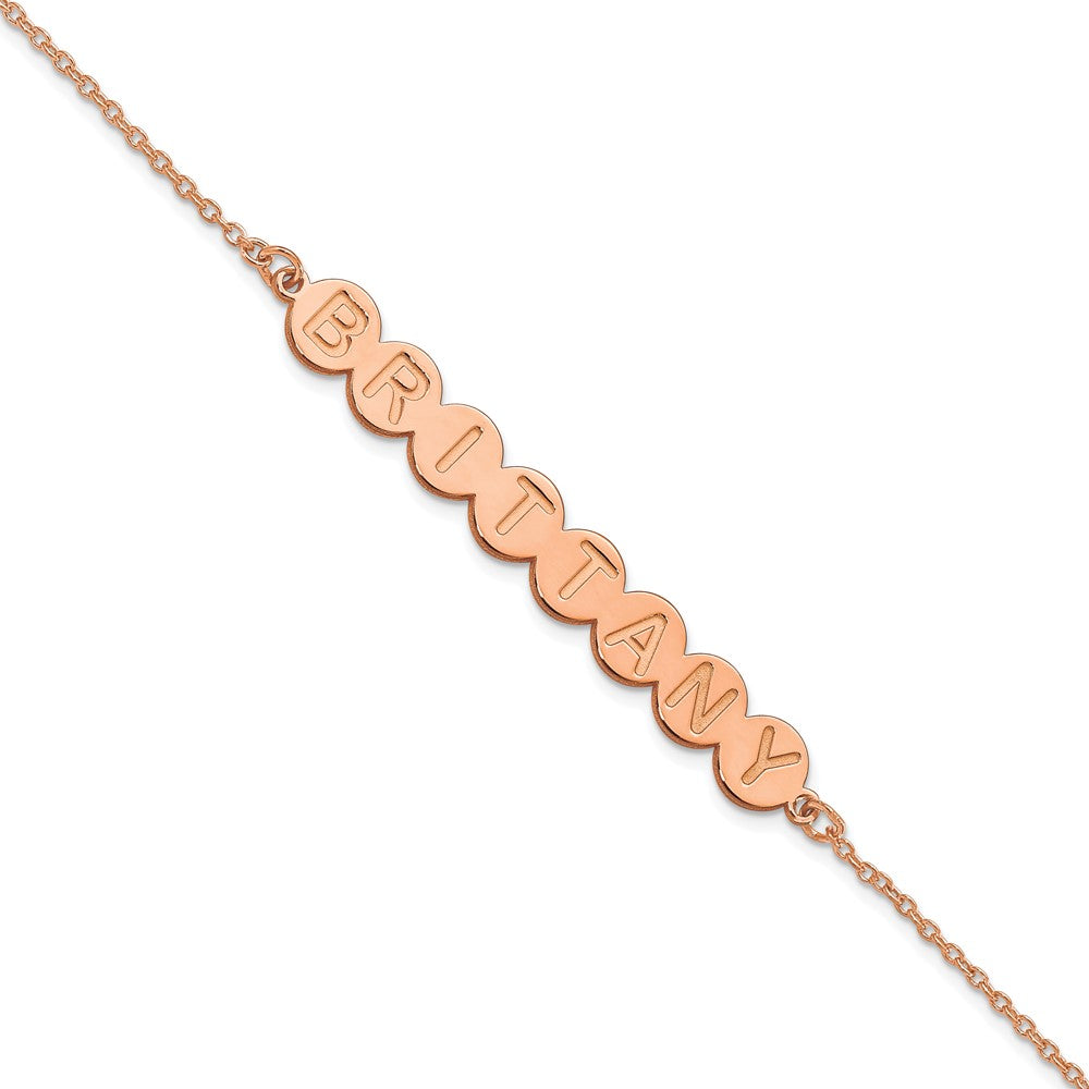 Sterling Silver Rose Gold plated 8 Letter Bubble Bracelet