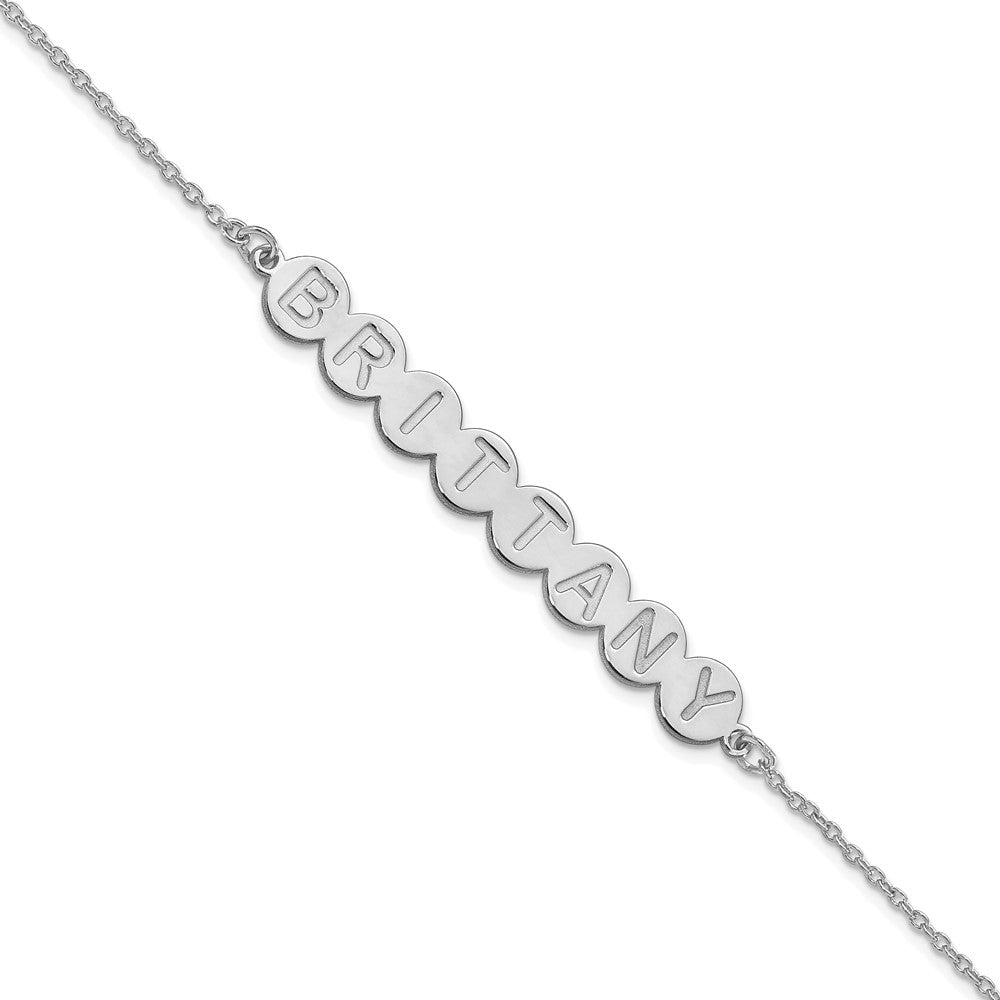 Sterling Silver Rhodium plated 8 Letter Bubble Bracelet