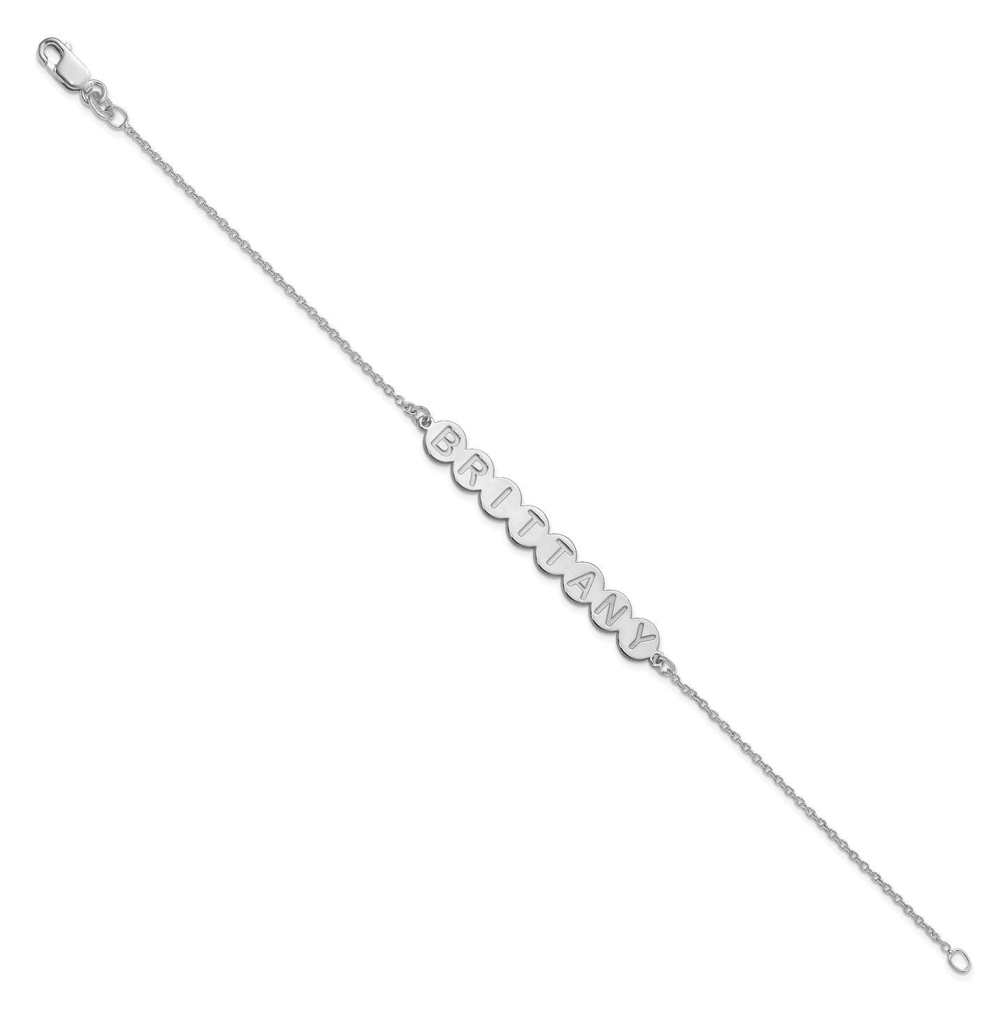 10K White Gold 8 Letter Bubble Bracelet