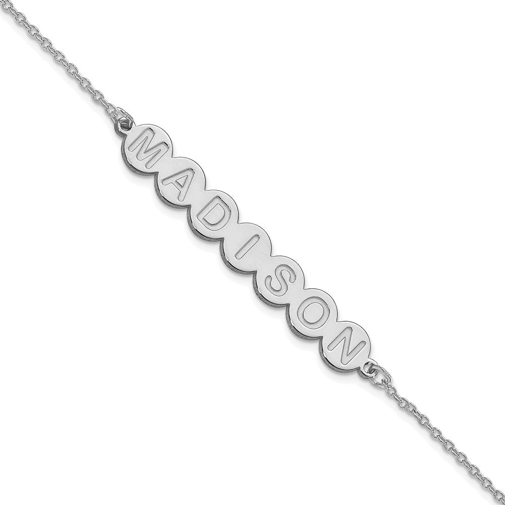 Sterling Silver Rhodium plated 7 Letter Bubble Bracelet