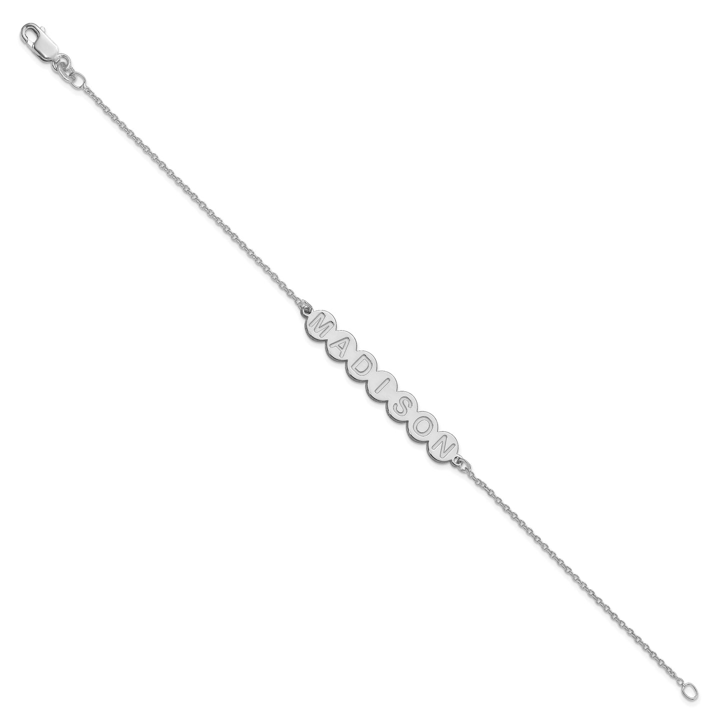 10K White Gold 7 Letter Bubble Bracelet