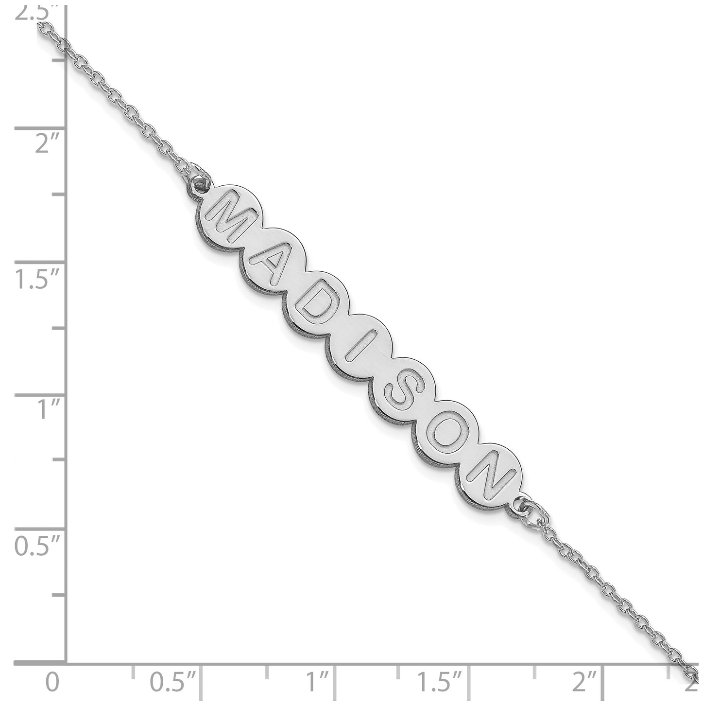 10K White Gold 7 Letter Bubble Bracelet