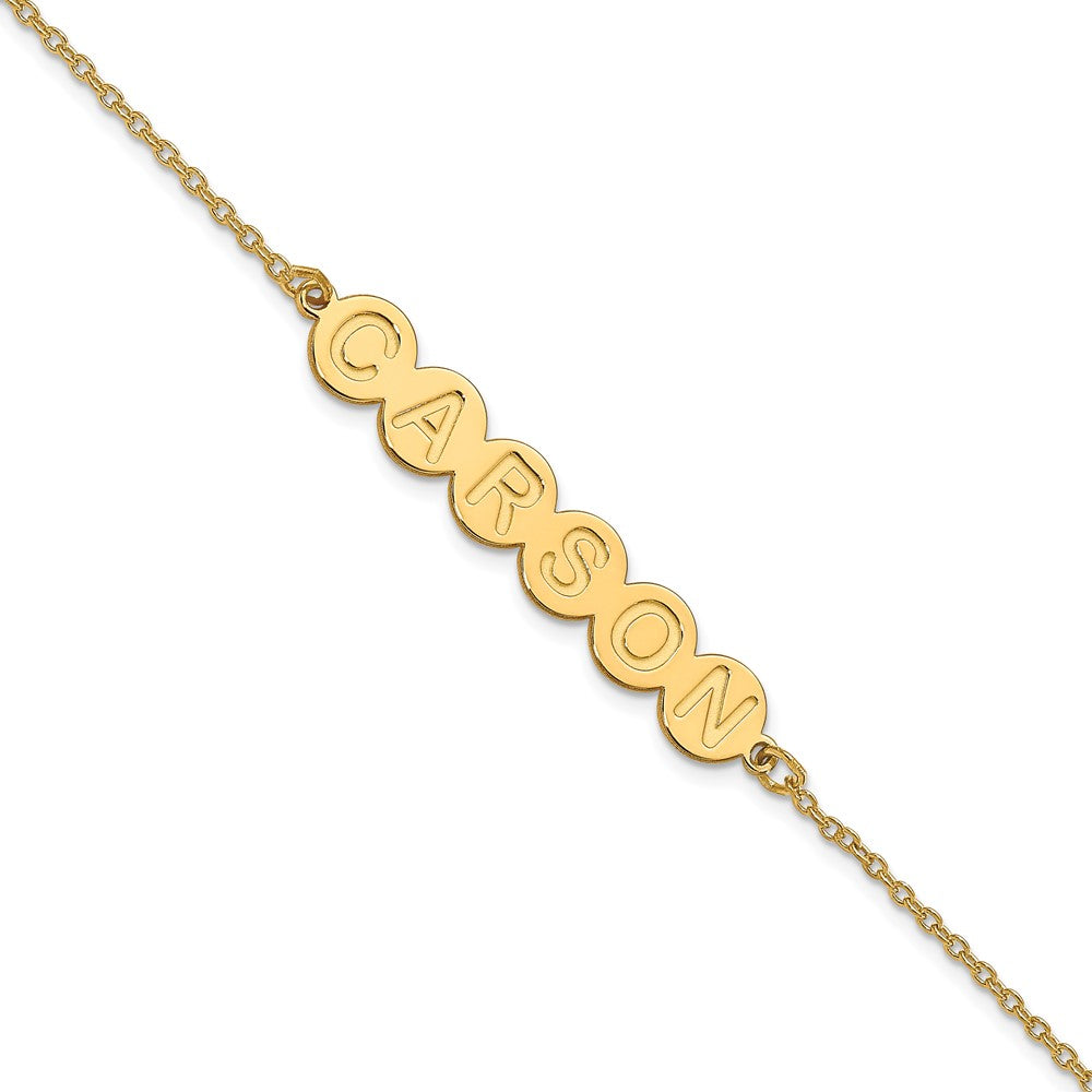 Sterling Silver Gold plated 6 Letter Bubble Bracelet