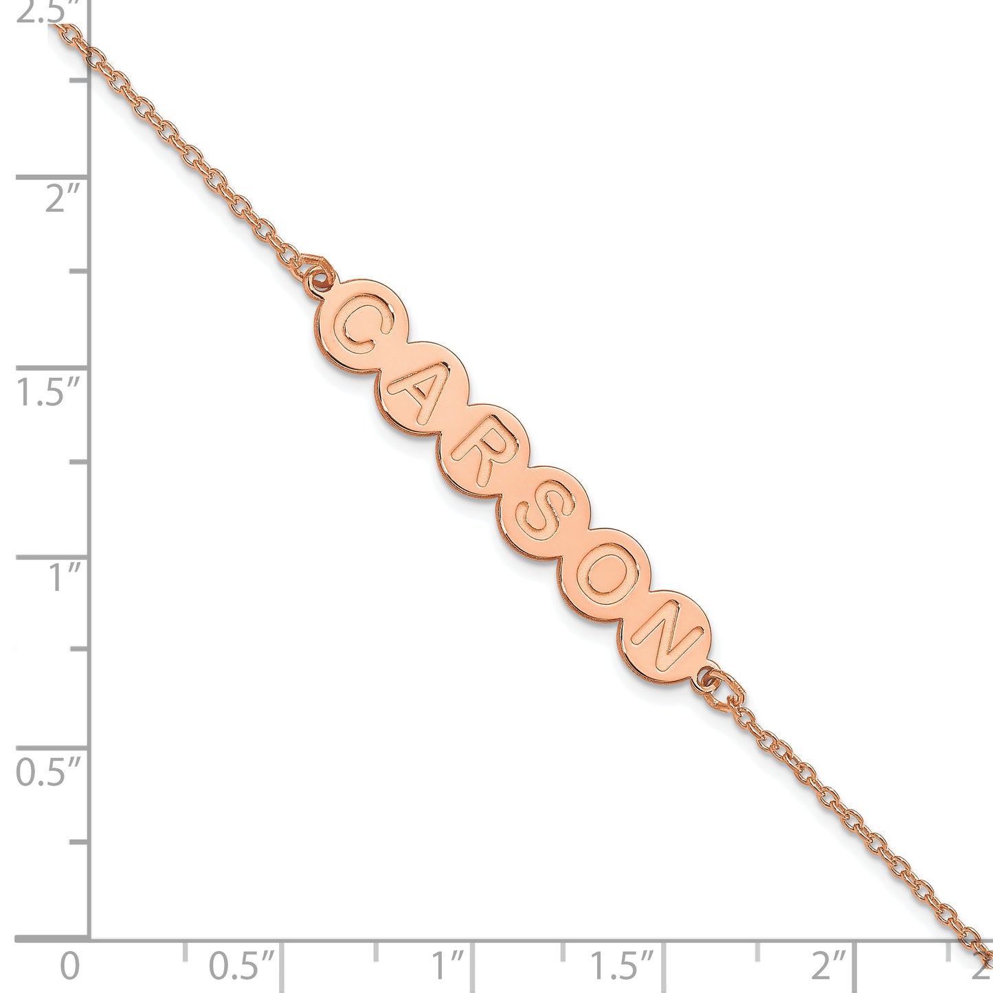 Sterling Silver Rose Gold plated 6 Letter Bubble Bracelet