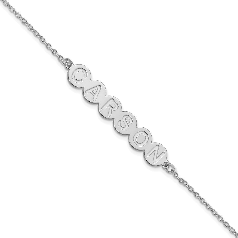 Sterling Silver Rhodium plated 6 Letter Bubble Bracelet