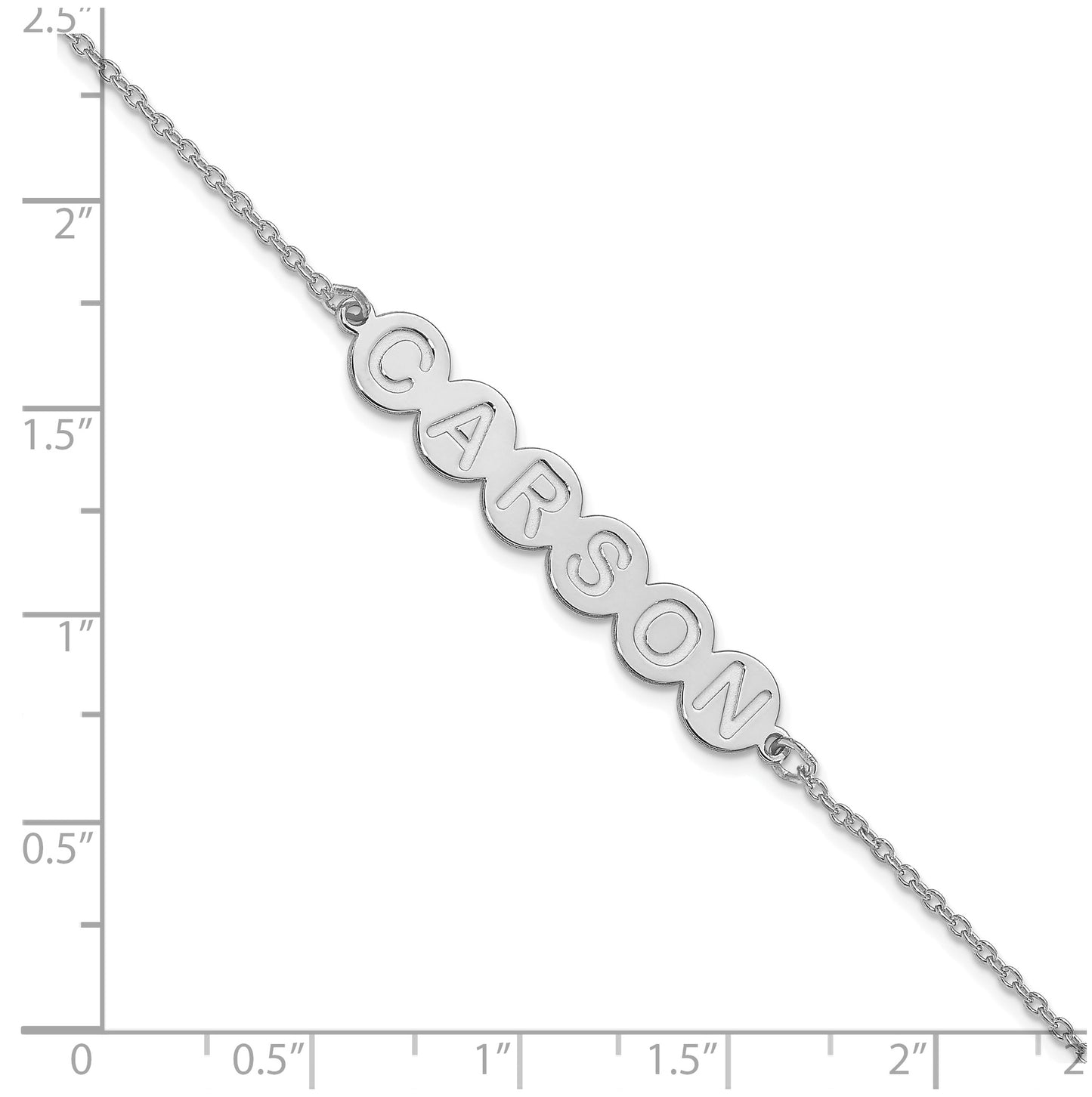 10K White Gold 6 Letter Bubble Bracelet