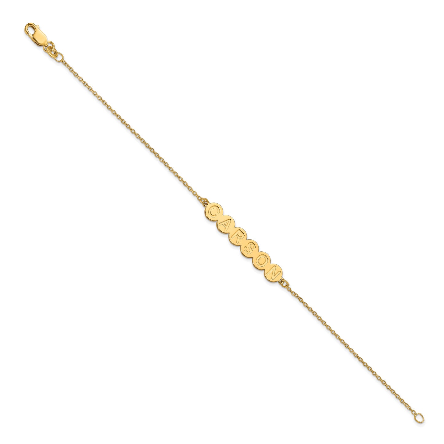 14K Yellow Gold 6 Letter Bubble Bracelet
