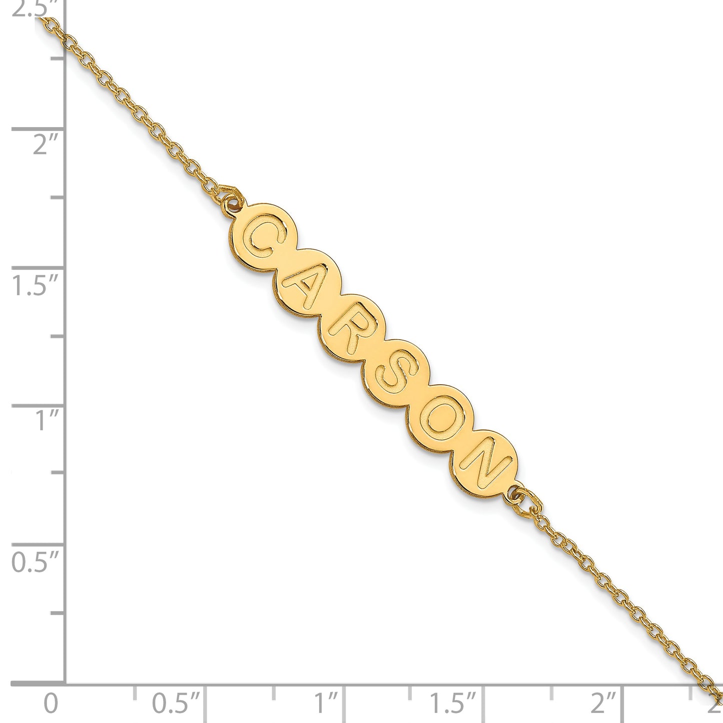 14K Yellow Gold 6 Letter Bubble Bracelet
