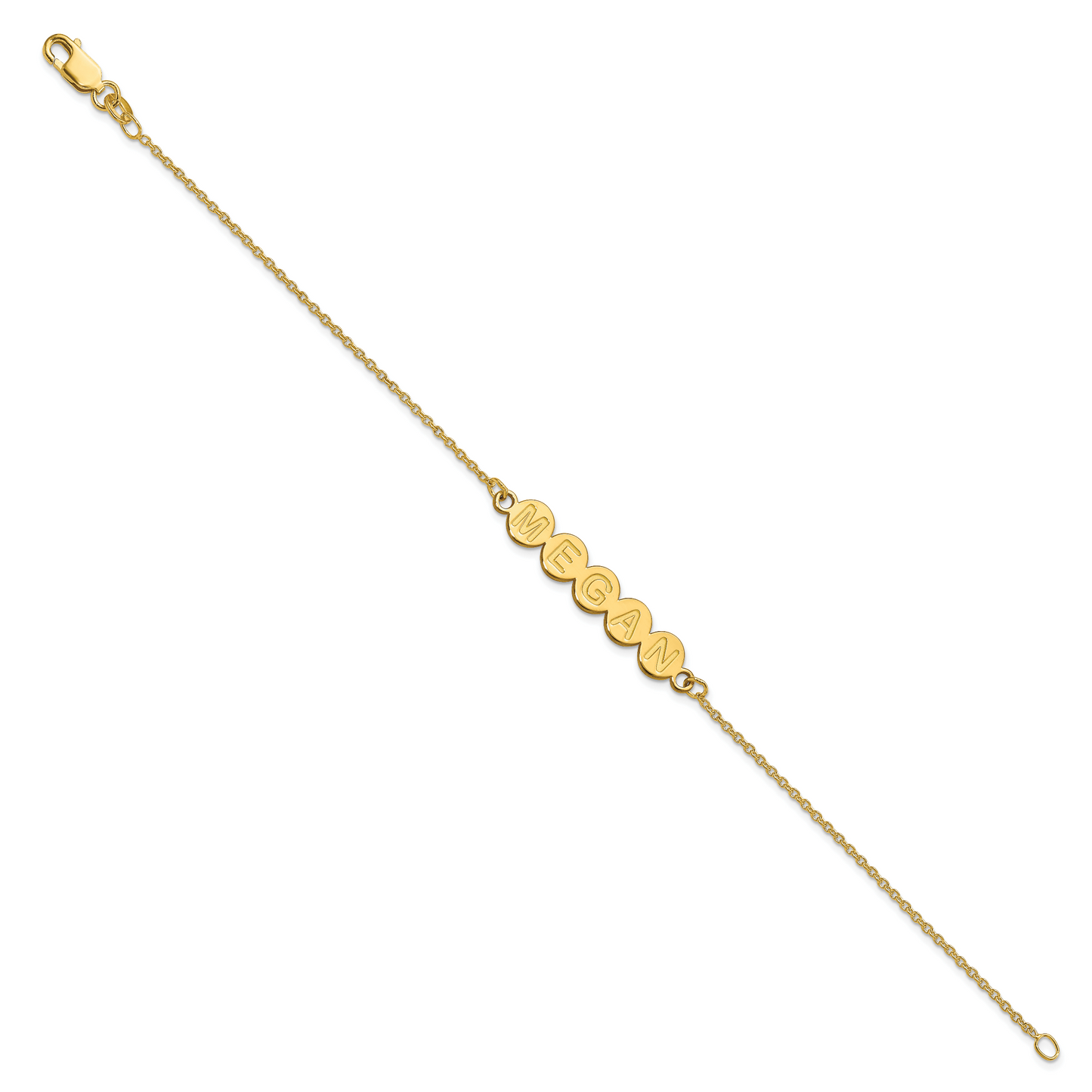 Sterling Silver Gold plated 5 Letter Bubble Bracelet