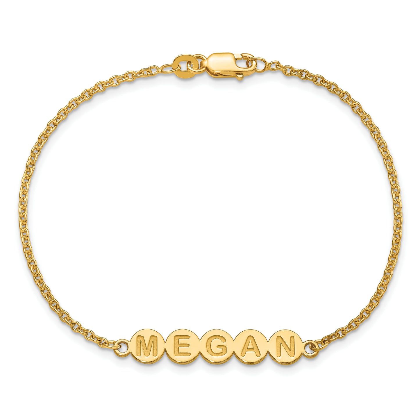 Sterling Silver Gold plated 5 Letter Bubble Bracelet