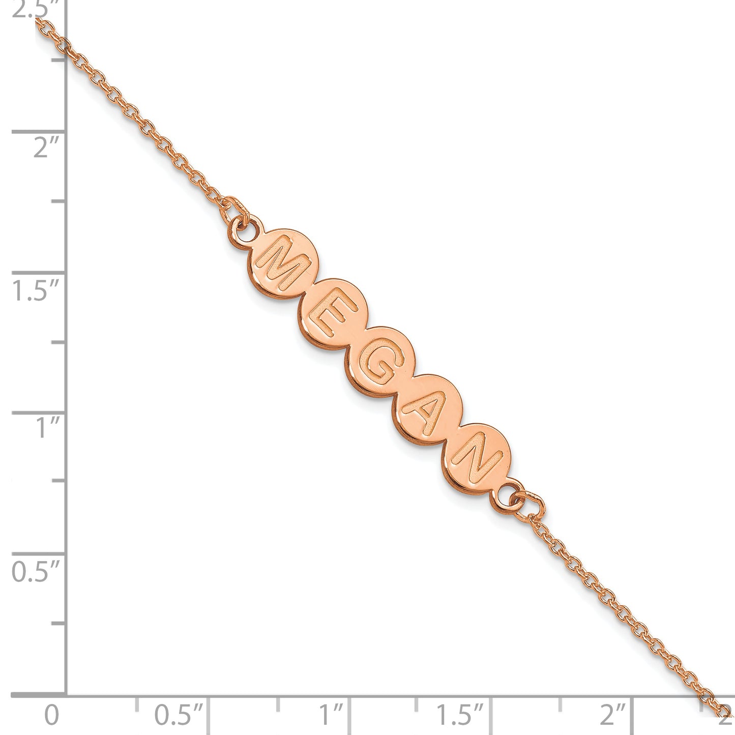 14K Rose Gold 5 Letter Bubble Bracelet