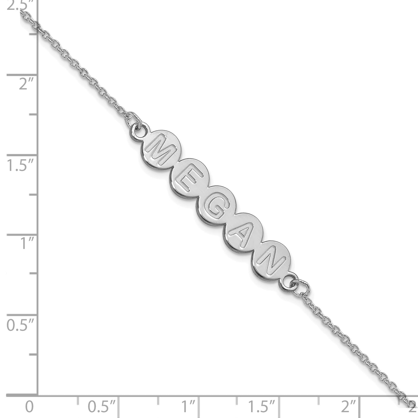 Sterling Silver Rhodium plated 5 Letter Bubble Bracelet