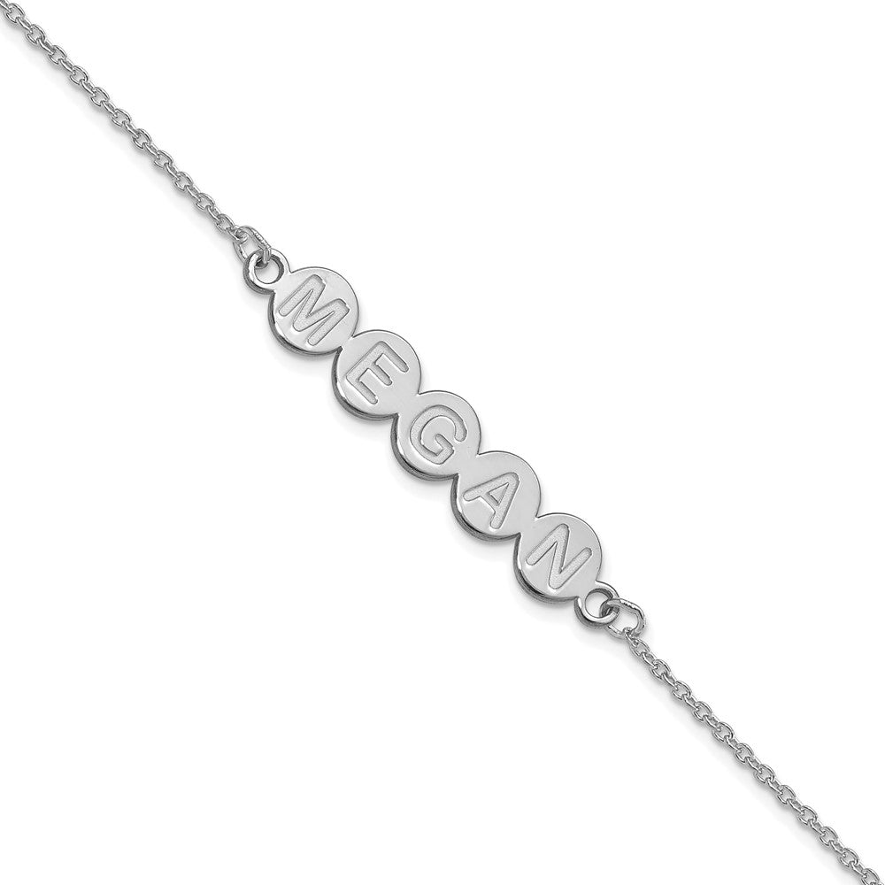Sterling Silver Rhodium plated 5 Letter Bubble Bracelet