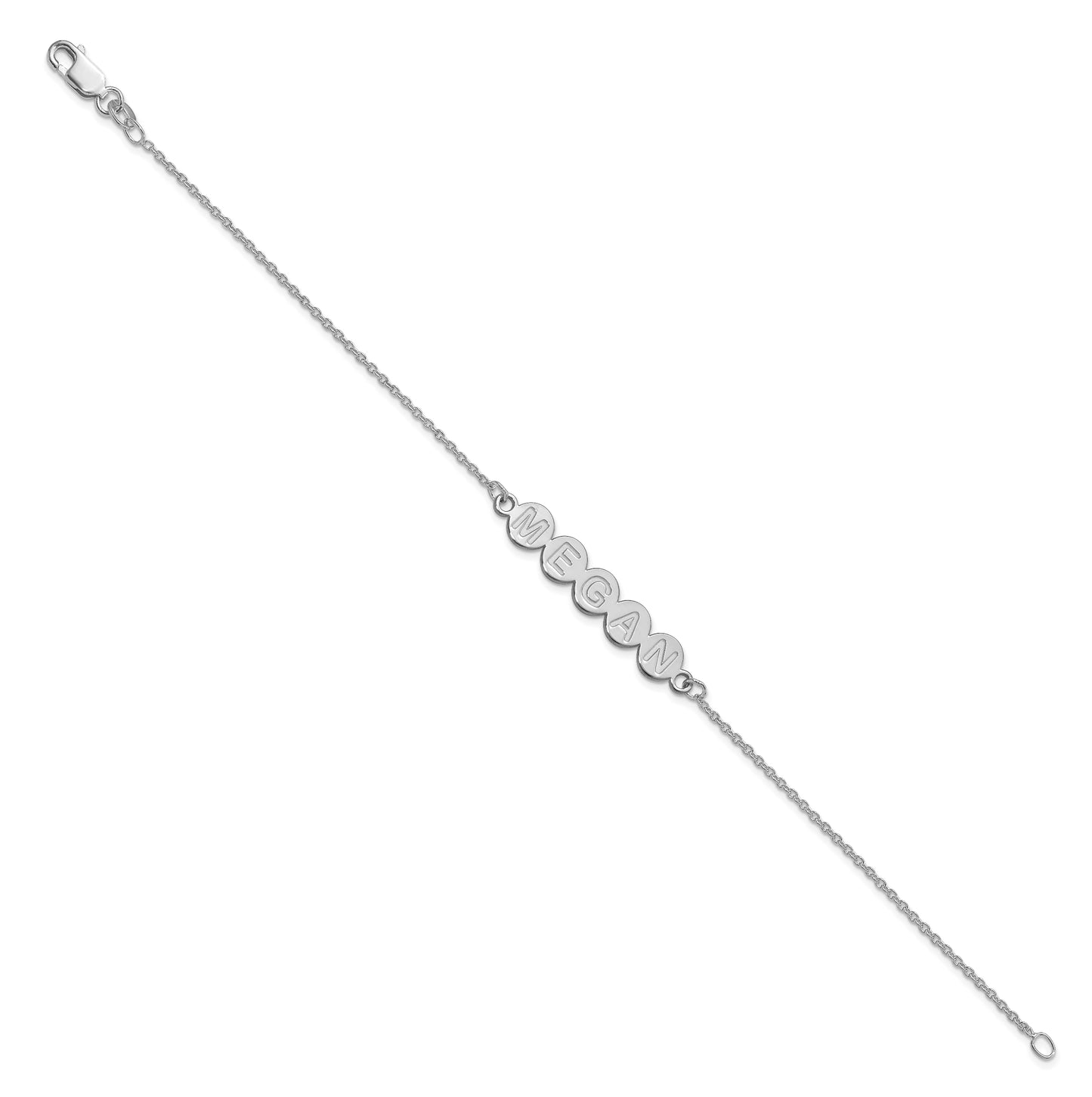 10K White Gold 5 Letter Bubble Bracelet