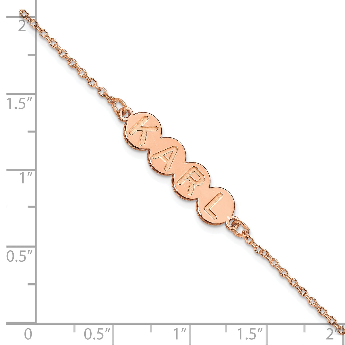 Sterling Silver Rose Gold plated 4 Letter Bubble Bracelet