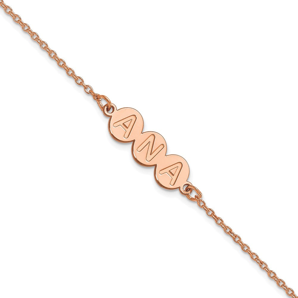 14K Rose Gold 3 Letter Bubble Bracelet