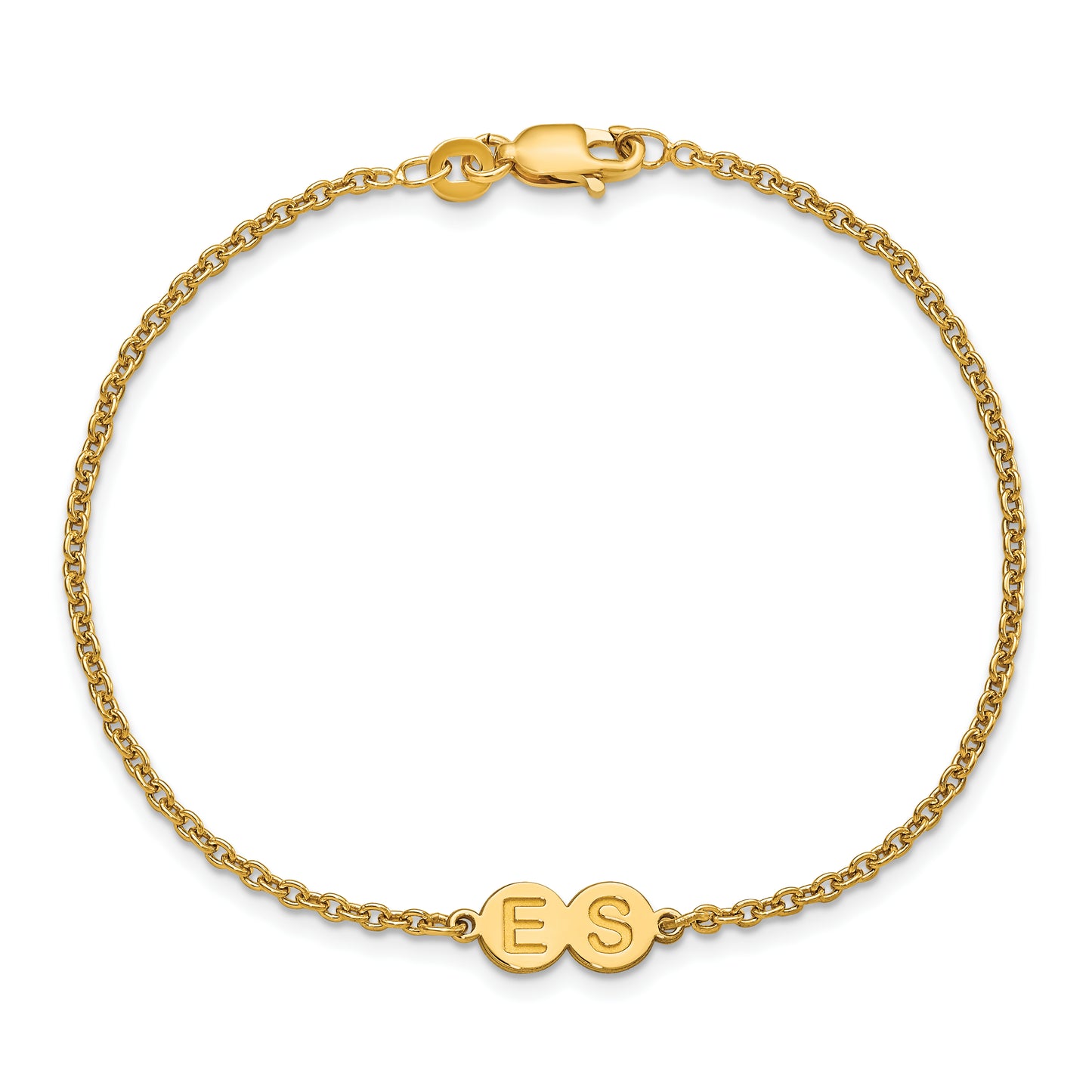 Sterling Silver Gold plated 2 Letter Bubble Bracelet
