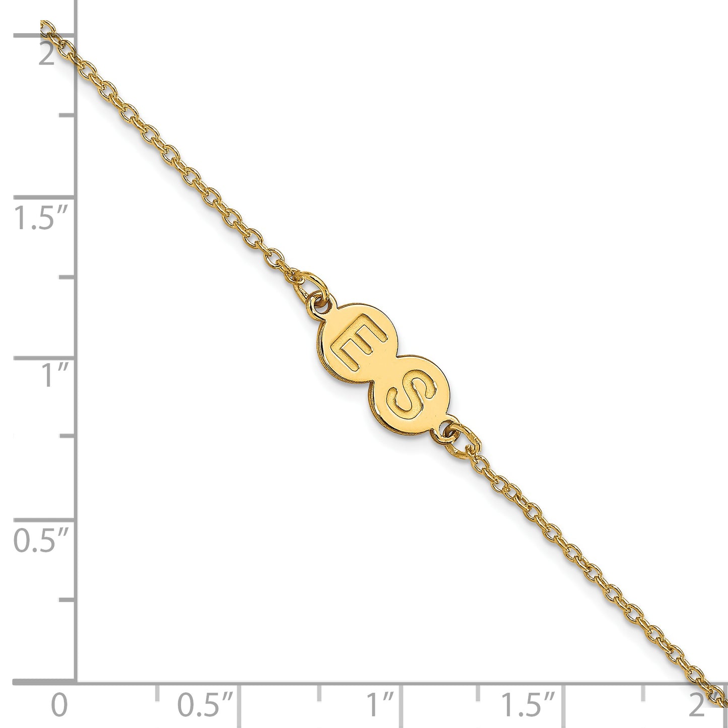 Sterling Silver Gold plated 2 Letter Bubble Bracelet