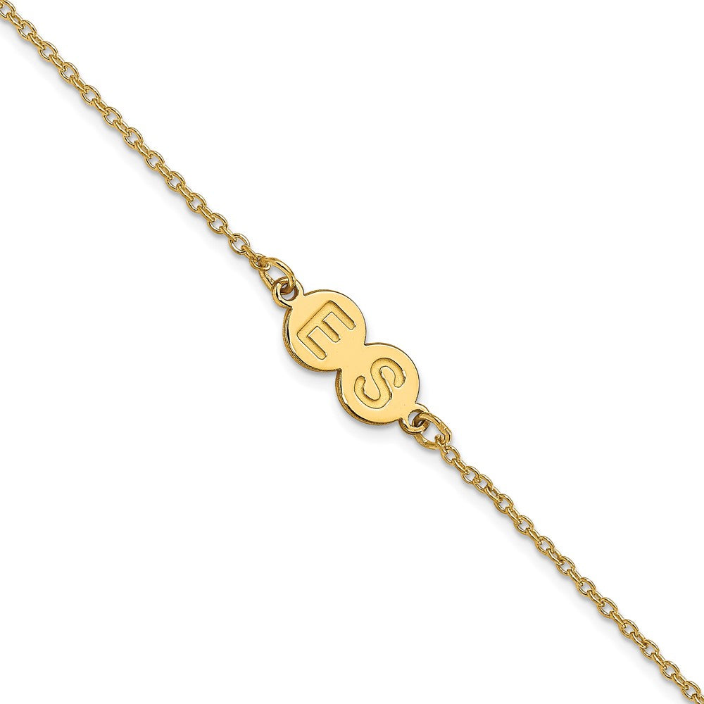 Sterling Silver Gold plated 2 Letter Bubble Bracelet