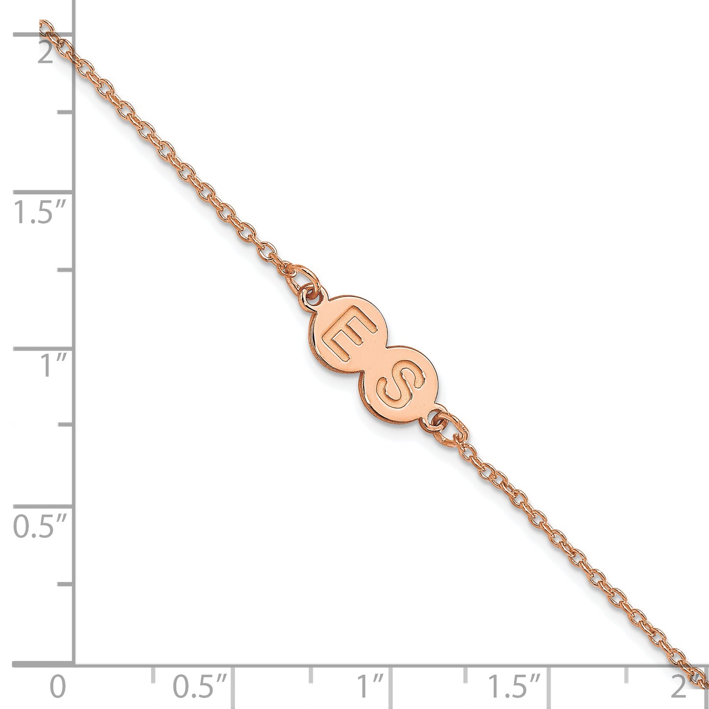 Sterling Silver Rose Gold plated 2 Letter Bubble Bracelet