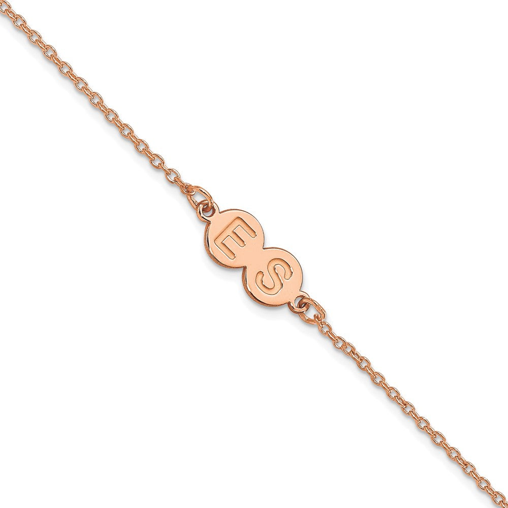 Sterling Silver Rose Gold plated 2 Letter Bubble Bracelet