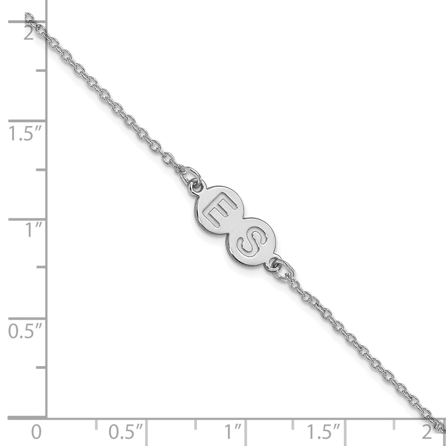 Sterling Silver Rhodium plated 2 Letter Bubble Bracelet