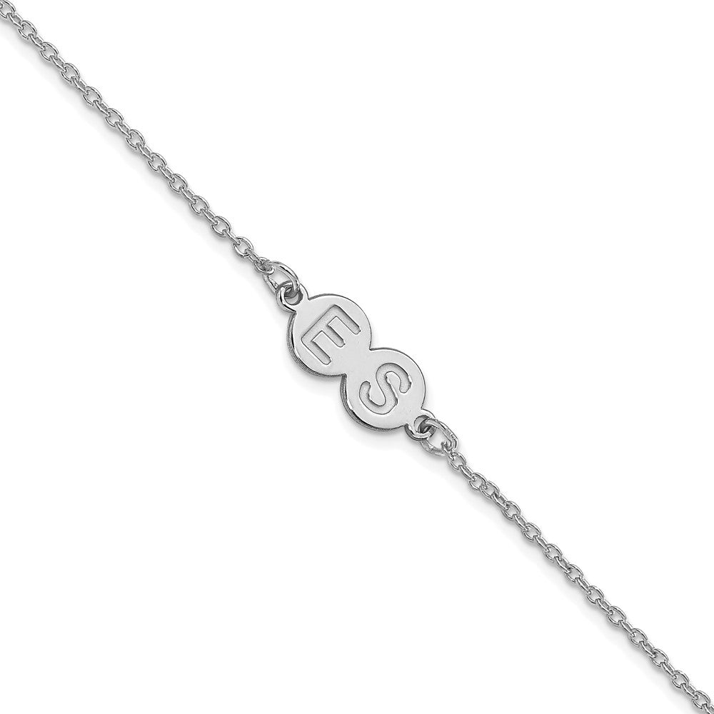 Sterling Silver Rhodium plated 2 Letter Bubble Bracelet