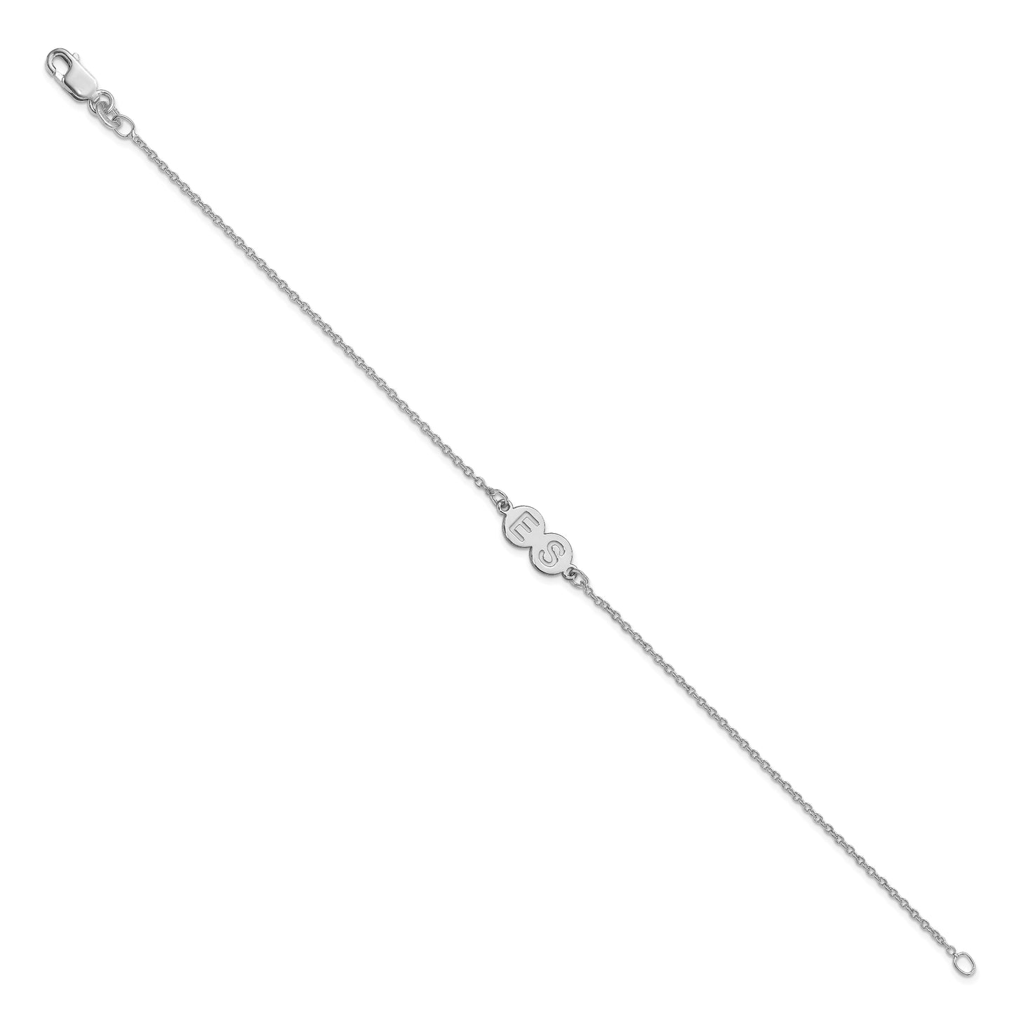 10K White Gold 2 Letter Bubble Bracelet