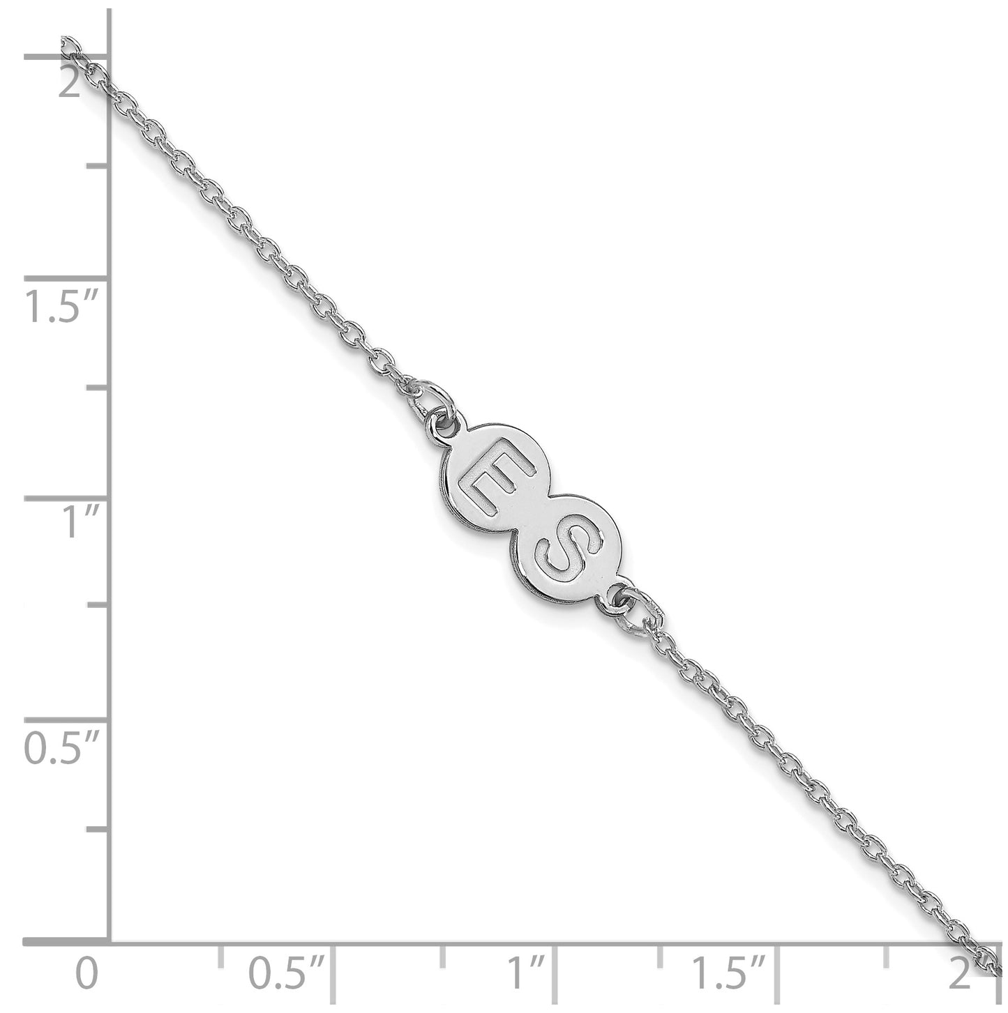 10K White Gold 2 Letter Bubble Bracelet