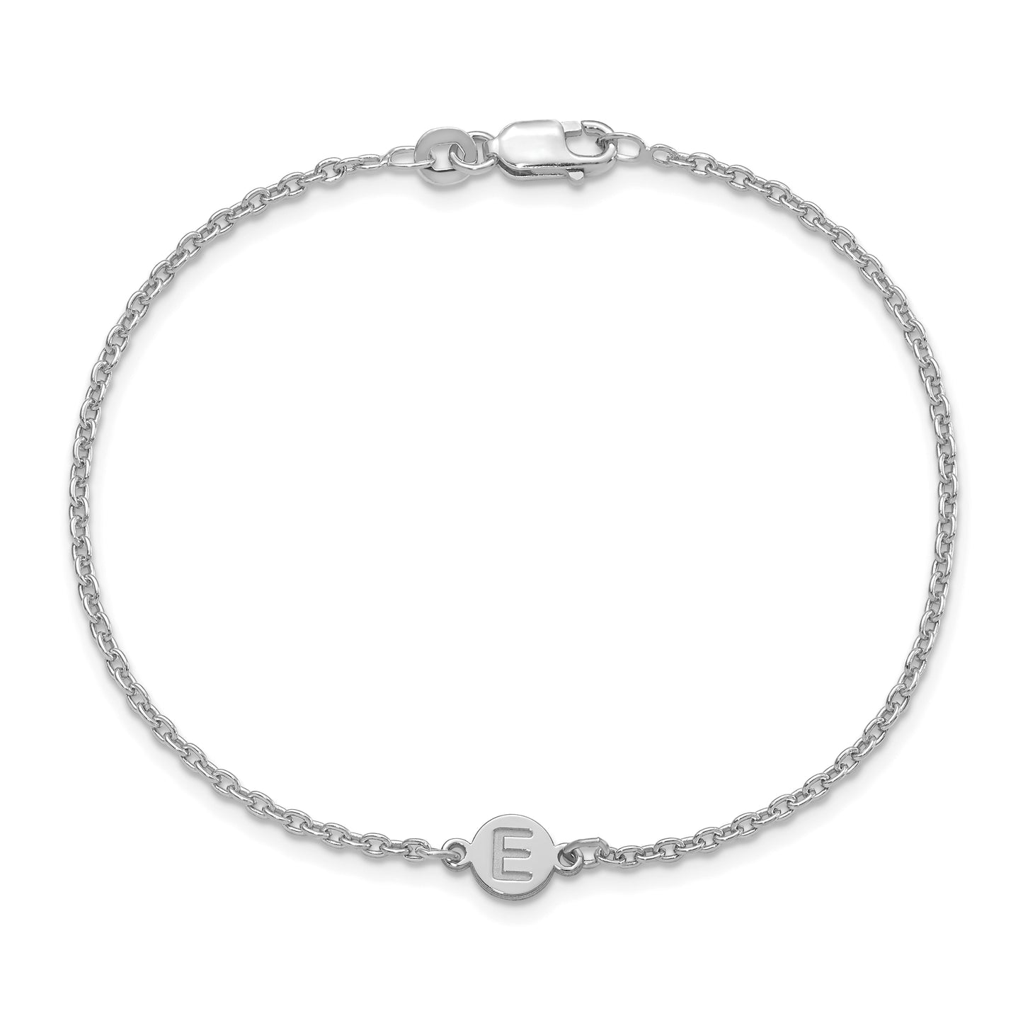Sterling Silver Rhodium plated 1 Letter Bubble Bracelet