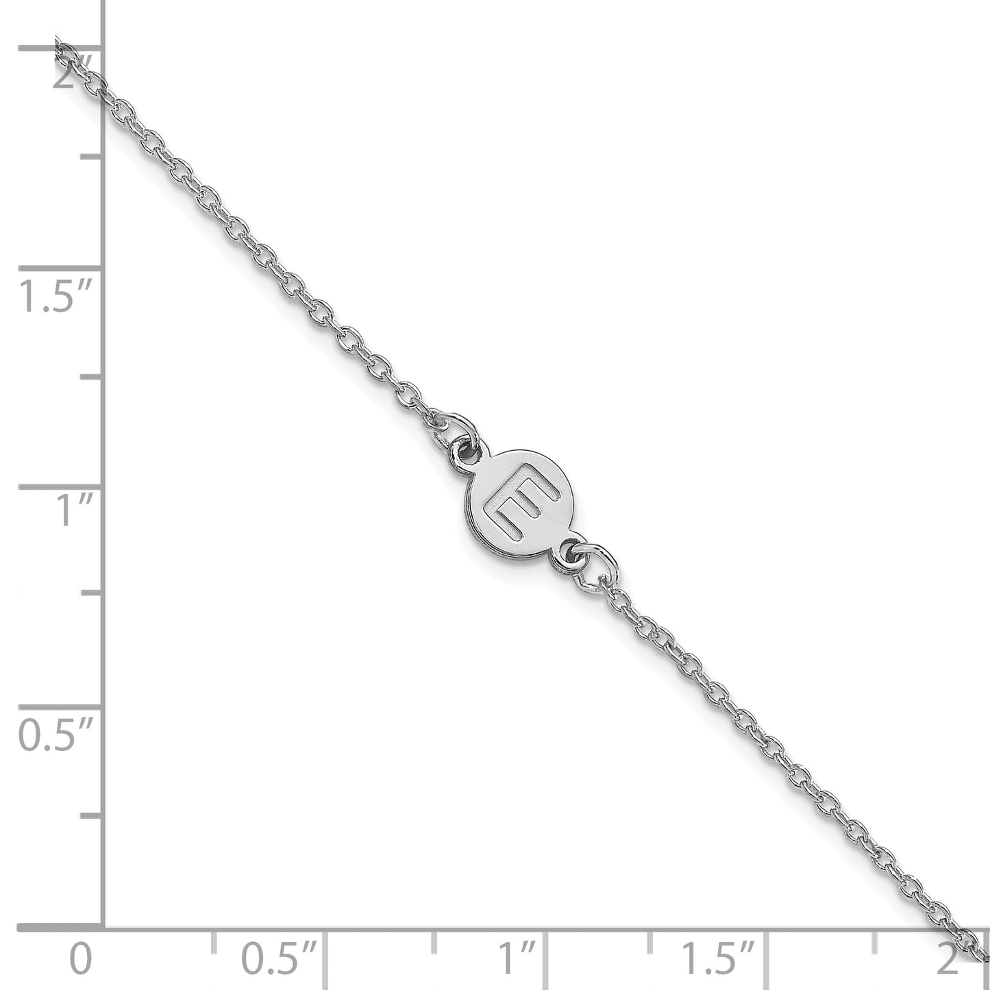 Sterling Silver Rhodium plated 1 Letter Bubble Bracelet