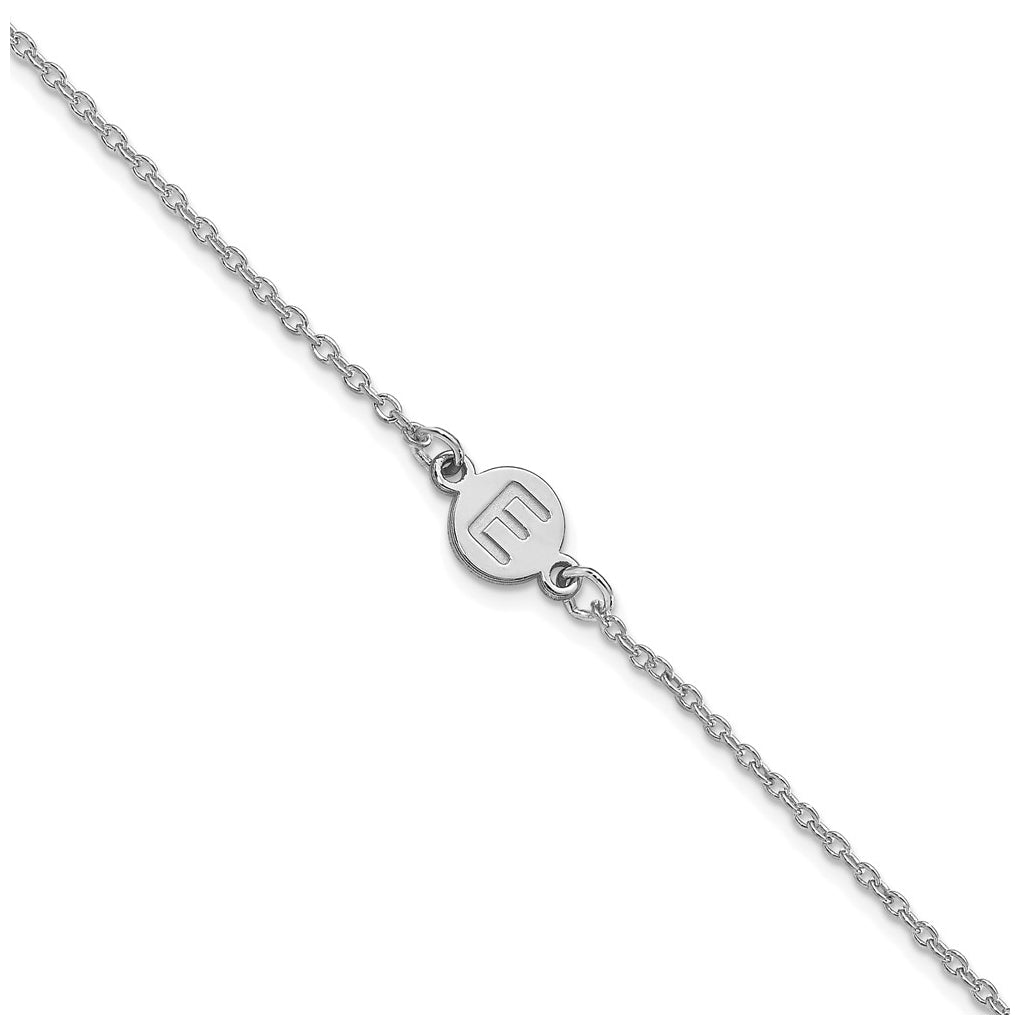 10K White Gold 1 Letter Bubble Bracelet